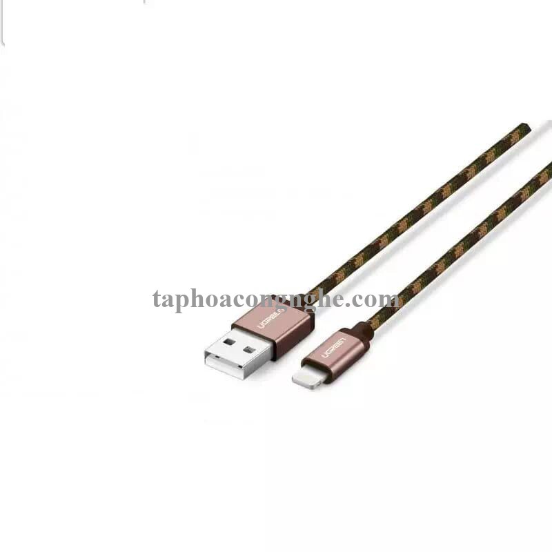 Ugreen 40688 0.5M màu Nâu Cáp Lightning sạc + truyền dữ liệu cho iPhone US247 30040688